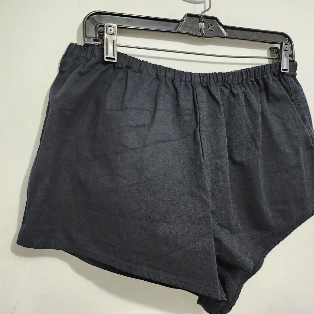 NEW By Anthropologie Women's Black Linen Tap Shorts Pull-on Resort Travel Size M - Picture 10 of 16